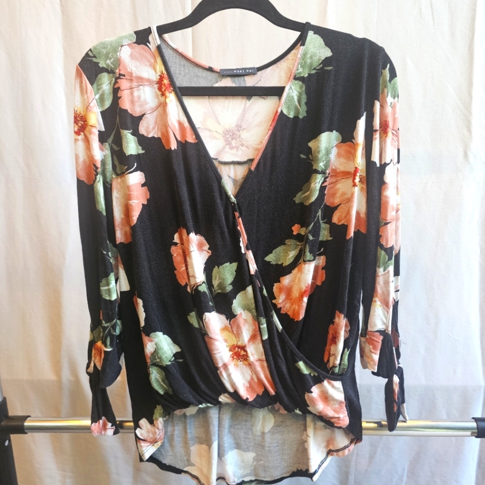 West Kei Black and Rust Floral Blouse 076